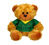 Pliušinis meškiukas su žaliais sirgalių marškinėliais Lietuva